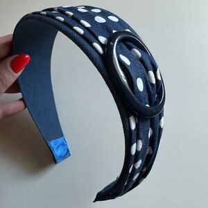 Navy Blue Polka Dot Headband